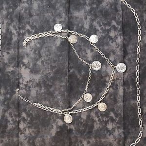 2 Silver Colored Vintage Long Chain Necklaces